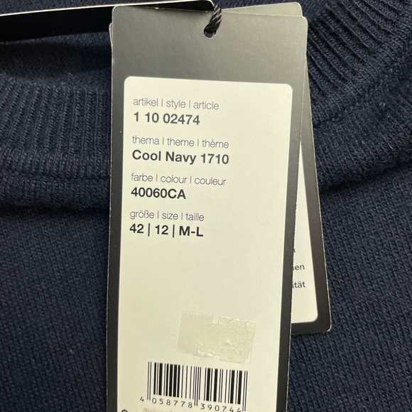 Sigrid Olsen Merino wool sweater lightweight star pattern navy - Picture 9 of 11